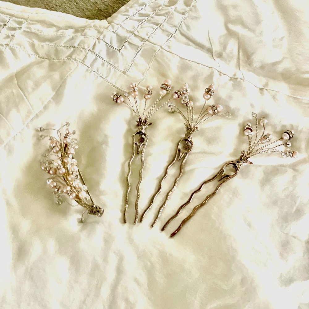 Vintage Swarovski by Tacori 925 Bridal Collection Hairpins ONLY - Picture 2 of 10